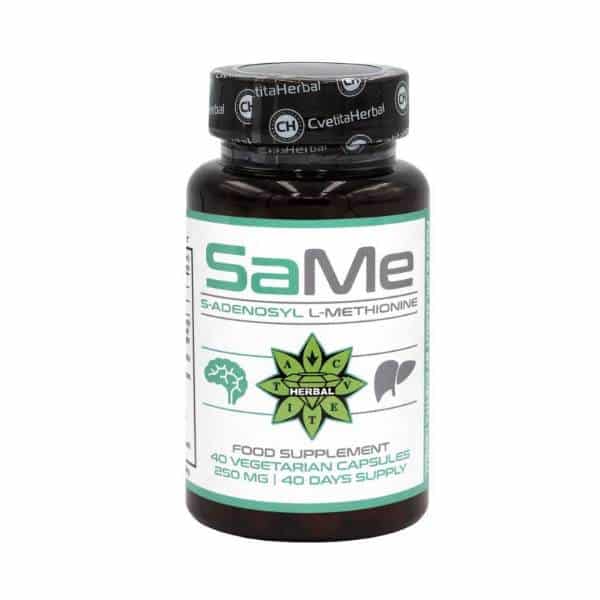 SAMe - S-adenosyl L-methionine - 40 vegetarian capsules x 250 mg