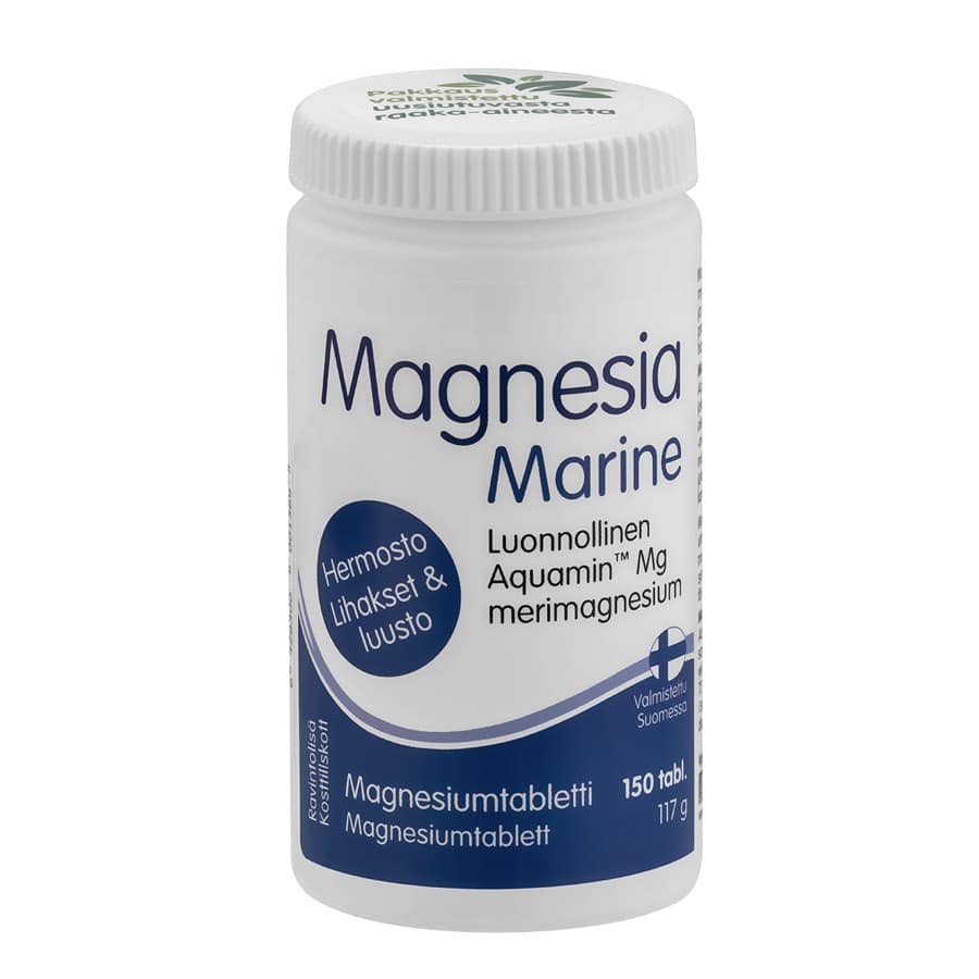 Magnesia Marine Aquamin magnesium tablets marine magnesium supplement vegan Finland