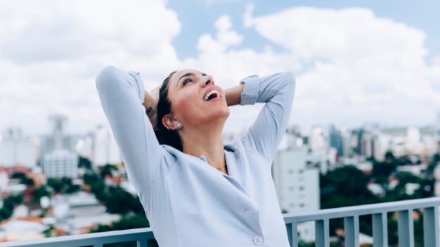 A healthy woman surviving PMS