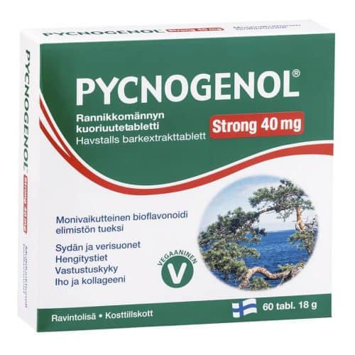 Pycnogenol Strong 40 mg maritime pine bark extract vegan tablets x60