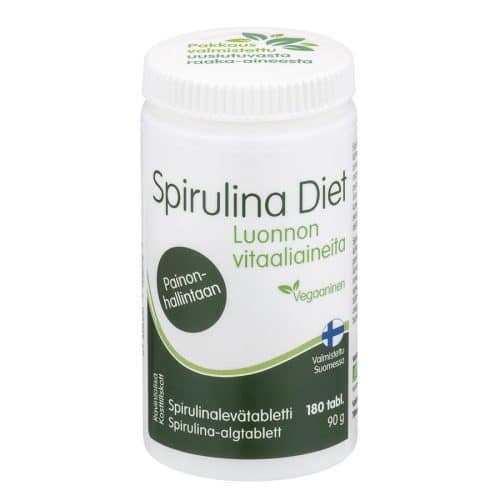 Spirulina Diet 180 tablets pure spirulina micro algae Hankintatukku oy