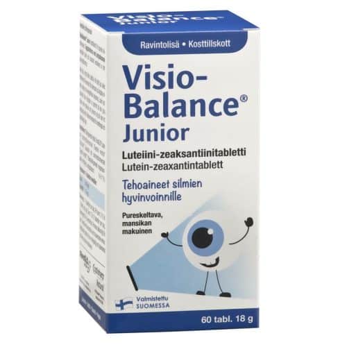 VisioBalance Junior strawberry chewable lutein zeaxanthin tablets for children and adults 60 tablets