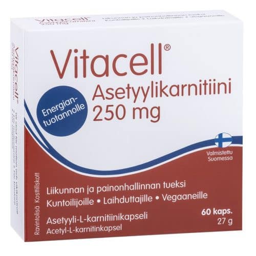 Vitacell Acetyl L-Carnitine 250 mg vegan capsules 60 capsules Finland supplement
