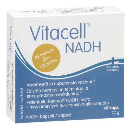 Vitacell NADH 60 capsules with active vitamin B3 and energy metabolism support