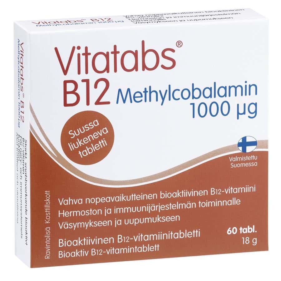 Vitatabs B12 Methylcobalamin 1000 µg fast dissolving vitamin B12 tablets 60 count